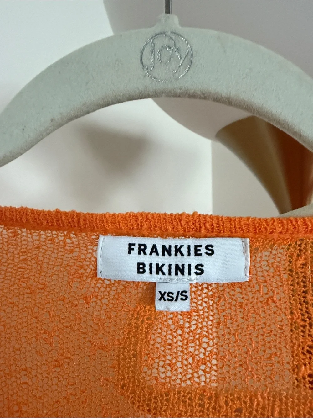 Frankie's Bikinis Bright Orange Sheer Knit Cardigan & Skirt Set